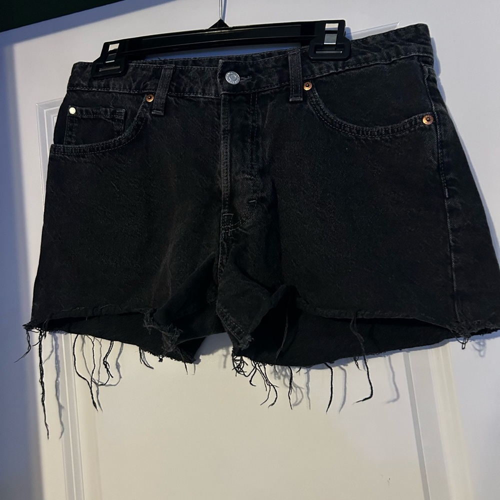 Black Denim Shorts